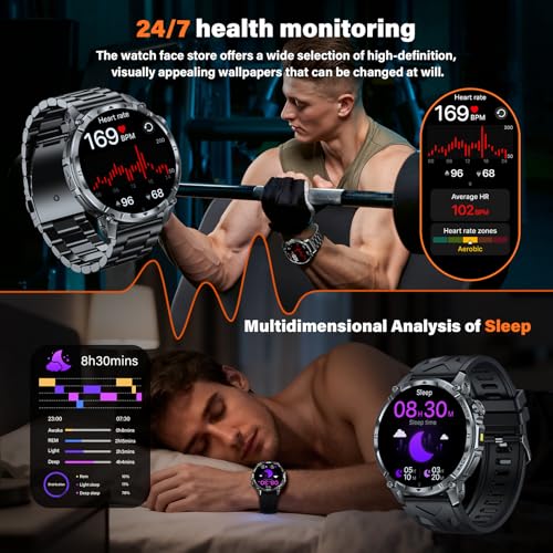 Military Smart Watches for Men (Answer/Make Call), 1.7" HD Mens - Product Imagery