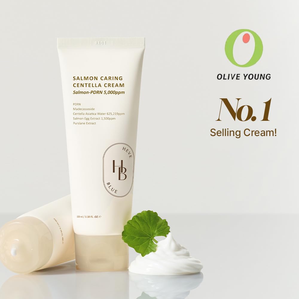 HEVEBLUE Salmon Caring Centella Cream - HEVEBLUE Official Imagery - 4