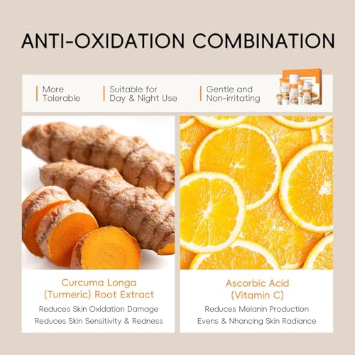 Vitamin C Turmeric Skincare Gift Set for Women, Complete Kit - Product Imagery