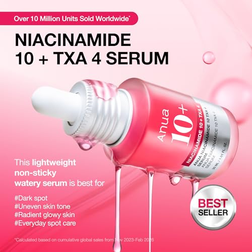 Anua Niacinamide 10 + TXA 4 Serum, Korean Skincare, 1.01 fl.oz | - Product Imagery