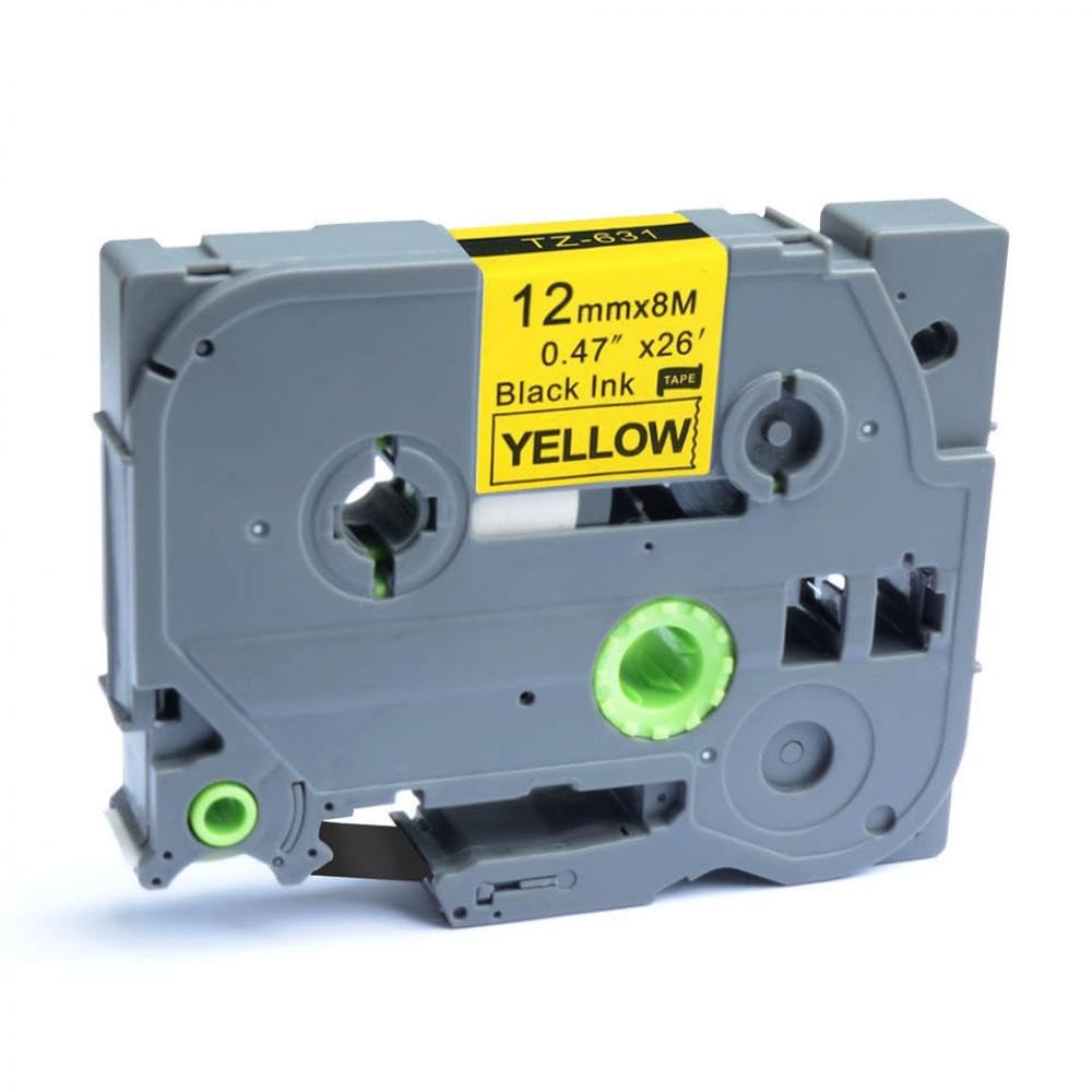 DUHWQ 12mm Label Tape 6-Pack Compatible with Label Maker PT-D210 H110 D600 Works with TZe-131 TZe-231 431 531 631 731 Tapes