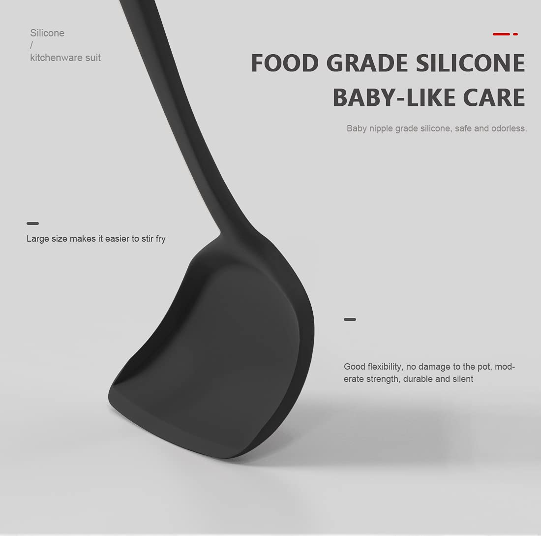 AOTHOD Silicone Cooking Utensils Set - 446°F Heat Resistant Kitch by AOTHOD - Angle View 5