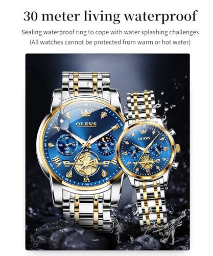 OLEVS Couple Watch His and Her Set Matching Watch Mens Womens - Product Imagery