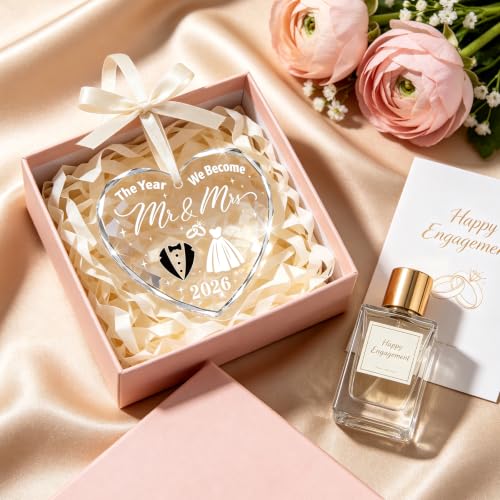 DPKOW Wedding Gifts for Couples 2026, Mr and Mrs Gifts Crystal - Product Imagery