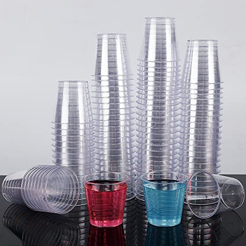 Zcaukya 100 Shot Glasses, 1oz Clear Plastic Disposable Hard - Product Imagery