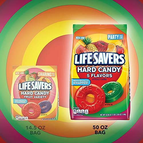 LIFE SAVERS 5 Flavors Hard Candy, Party Size, 50 oz Sharing Bag - Product Imagery