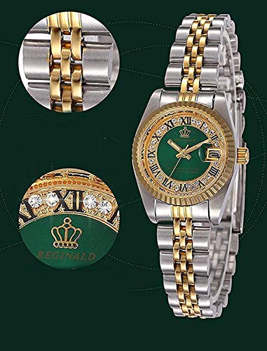 MASTOP Unisex Crystal Dial with Stainless Steel Two Tone Watch - Product Imagery