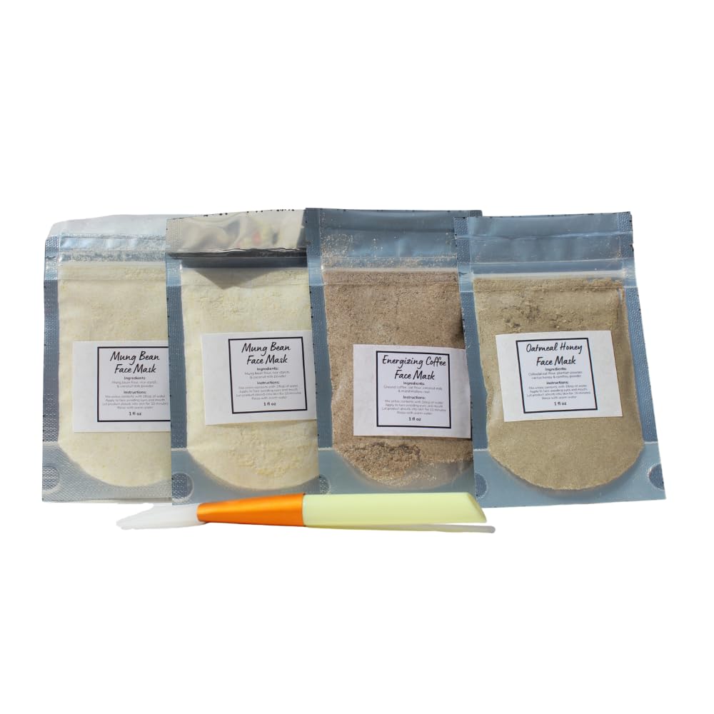 Variety Plant Based Face Mask Kit, 4 Masks with Applicator - Seoul Naturals