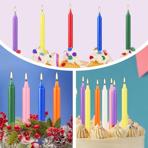 YOROXRG 40 Pack Spell Chime Candles-4 Inch Multi-Colored Taper - Product Imagery