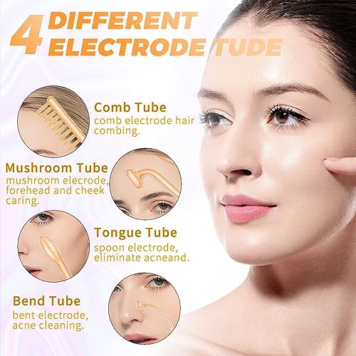 Portable Beauty Tool with 4 Red Glass Wand, Personal Skin Care - Product Imagery