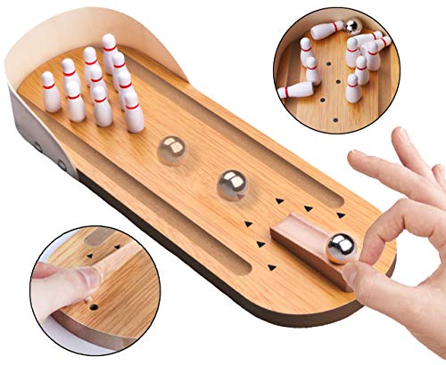 Table Top Mini Bowling Game Set-Tabletop Wooden Board Mini - Product Imagery