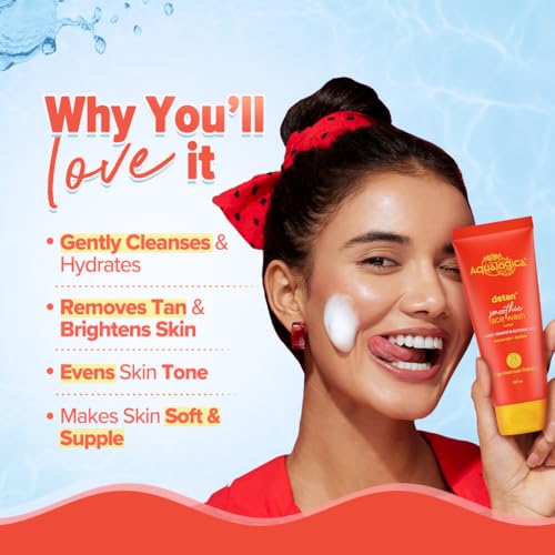 Aqualogica Detan+ Smoothie Face Wash with Glycolic Acid & Cherry - Product Imagery