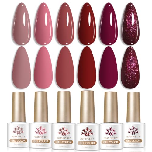 BORN PRETTY Fall Winter Gel Polish Burgundy Dark Red Purple - Product Imagery