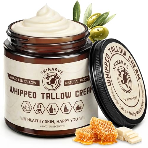 Beef Tallow for Skin 4oz Cream Organic Whipped Tallow and - SKINARVE Official Imagery - 1
