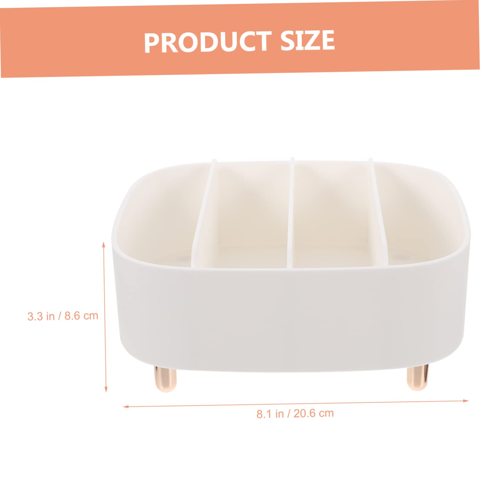WOONEKY Desktop Cosmetics Storage Box Capacity Makeup Organizer Dividers for Eyeshadow Blush Lip Gloss and Foundation Stylish Design for Bedroom Vanity