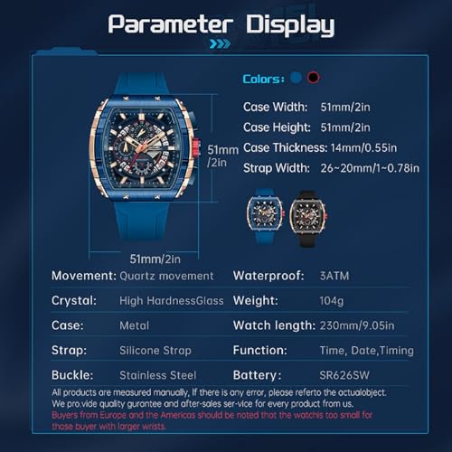 SKMEI Wrist Watches for Men Fashion Mens Big Face Analog Watch - Product Imagery