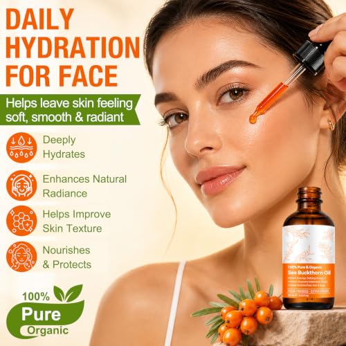 Cold-Pressed Sea Buckthorn Seed Oil, Sea Buckthorn Oil, Facial & - Product Imagery