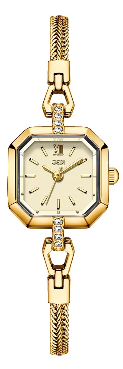 FANMIS Women Petite Bracelet Watch Small Gold Octagon Quartz - FANMIS Official Imagery - 2