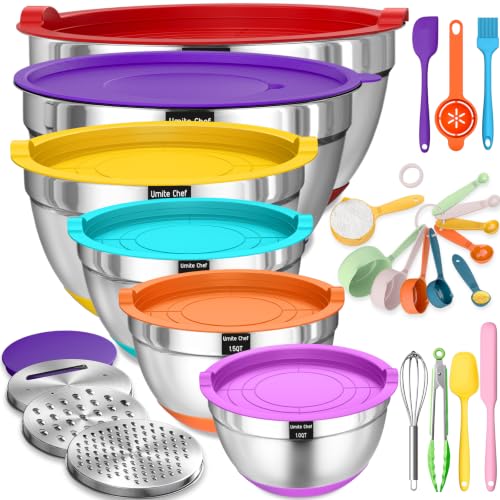 Umite Chef Thickened Heavy-Duty 26pcs Stainless Steel Bowl, - Product Imagery
