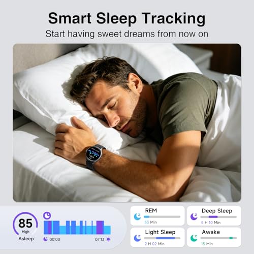 Fitpolo Smart Watch for Men Android & iPhone (2 Bands Jet Black) - Product Imagery