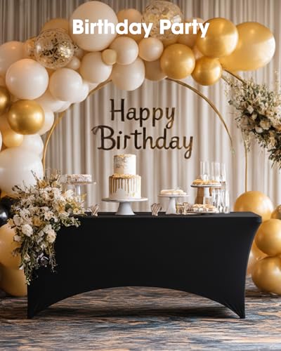 Pureegg Spandex Tablecloth 6ft 2 Pack Black - Product Imagery