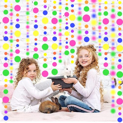 120feet UV Round Dot Paper Neon Garland Neon Streamers - Product Imagery