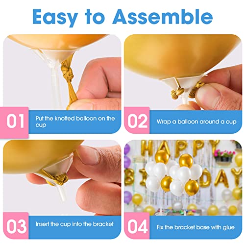 4 Sets Balloon Stand Kits, Balloon Sticks Holder with Base for - Product Imagery