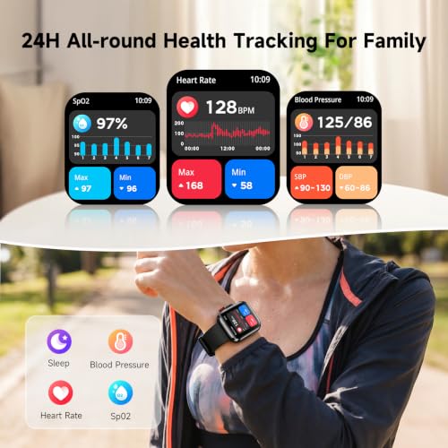 Smart Watch for Men Women, Fitness Tracker Smartwatch 1.83" HD - Product Imagery