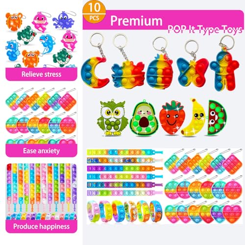 136 Pcs Pop Premium Party Favors Toys for 4-10 Ages Kids - Product Imagery
