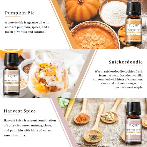 EUQEE 6PCS Spice Autumn Fragrance Oil Set, Scented Oils for - Product Imagery