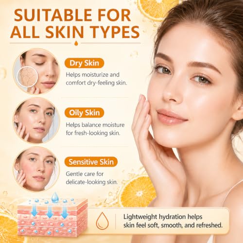 Vitamin C Skincare Set, 8-Piece Daily Facial Care Kit with - Product Imagery