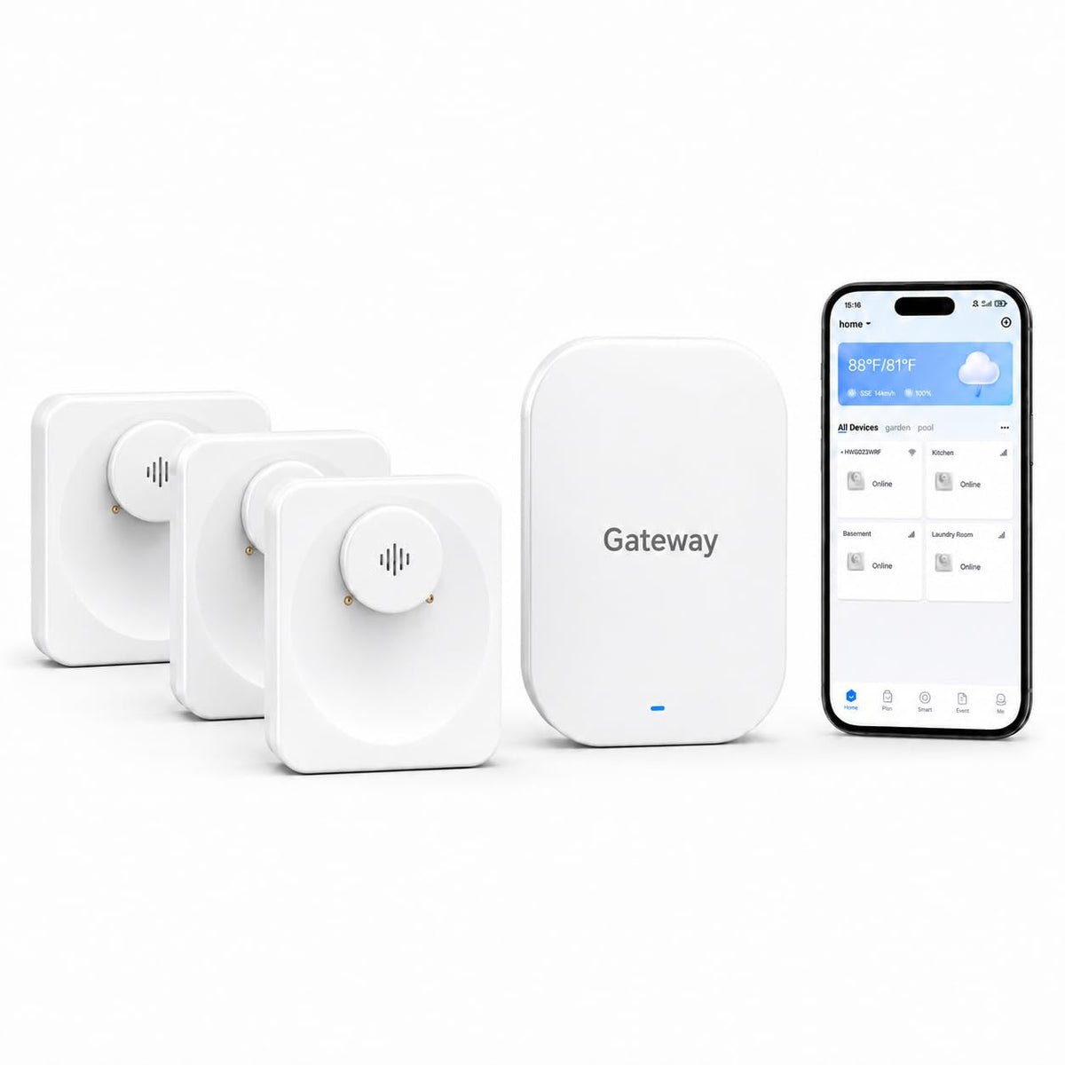 Water Leak Detector for Home WiFi Remote Checking Smart - Decruil Official Imagery - 1