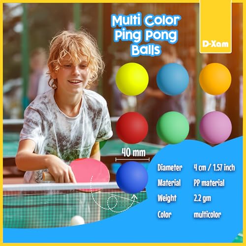D-Xam Colored Ping Pong Balls Table Tennis Ball for Games Arts - Product Imagery