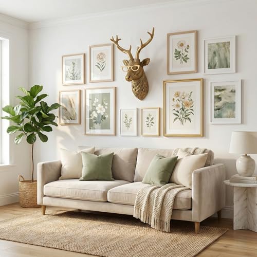 Coolstuff 5pcs Gold Animal Heads for Wall, Faux Deer & Bear - Product Imagery