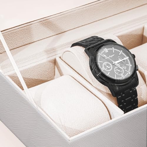ProCase Watch Box, 6 Slot Mens Watch Display Case, White - Product Imagery