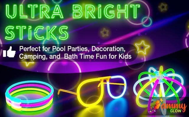 Glow Sticks (205 Pcs Kit) Bulk Party Pack-100 Pack Glow Sticks - Product Imagery