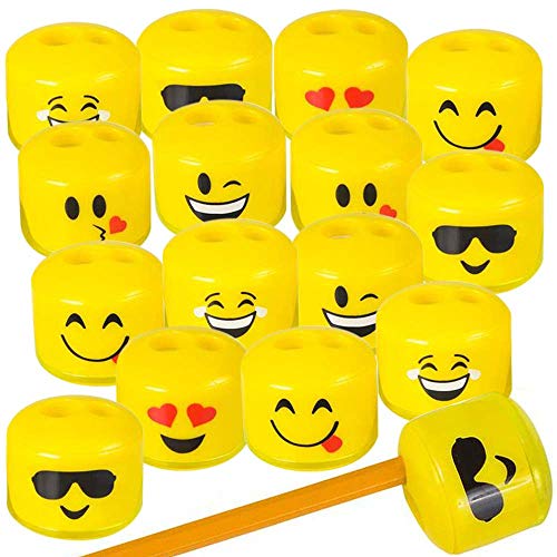 ArtCreativity Emoticon Sharpeners for Kids, Bulk Pack of 24, - Product Imagery