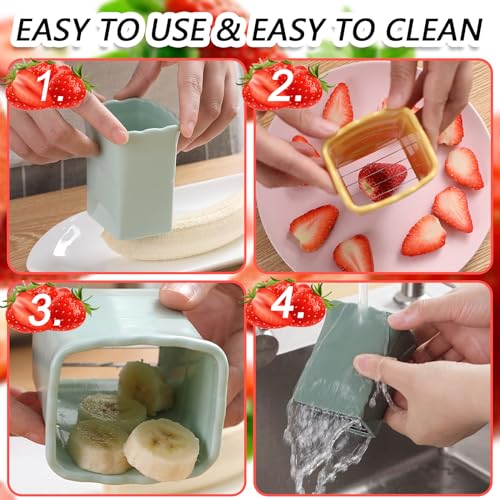 Tulobi 2-Piece Fruit Slicer Set, Stainless Steel, Mini Cup - Product Imagery