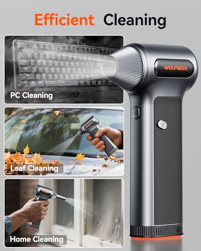 WOLFBOX MF200 Compressed Air Duster, Removable Battery, Car - Product Imagery