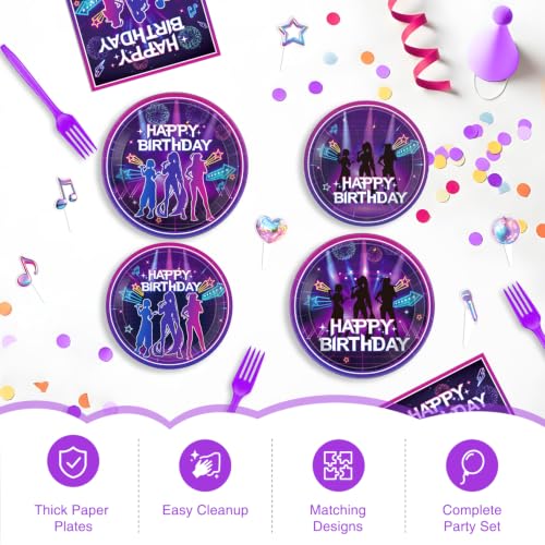 179Pcs K-Pop Birthday Decorations for 24 Guests, Music Party - Product Imagery
