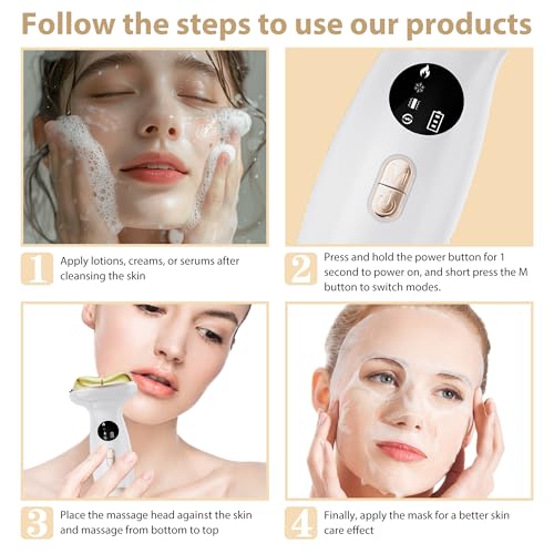 Upgraded Hot & Cold Dual Mode Face and Neck Beauty Massager, 7 - Product Imagery