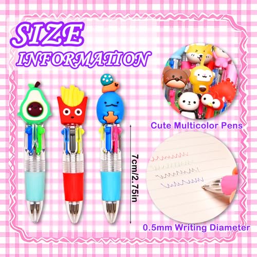 24Pcs Mini Multicolor Pens in One 4-in-1, Cute Pens Bulk for - Product Imagery