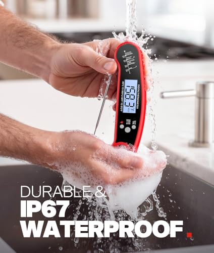 Meat Thermometer Digital, 1-2 Sec Instant Read, Food, Cooking, - Product Imagery