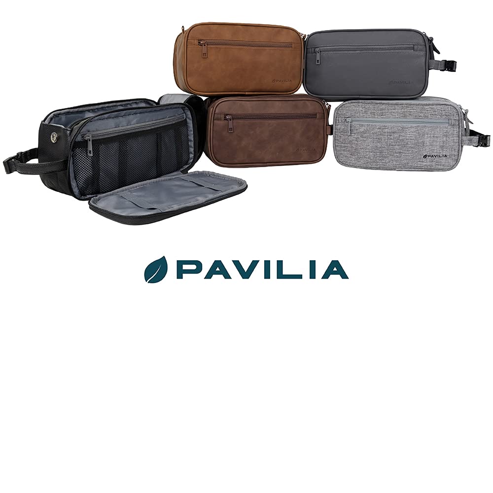 PAVILIA Toiletry Bag for Men Travel Essentials Shaving Dopp - PAVILIA Official Imagery - 8