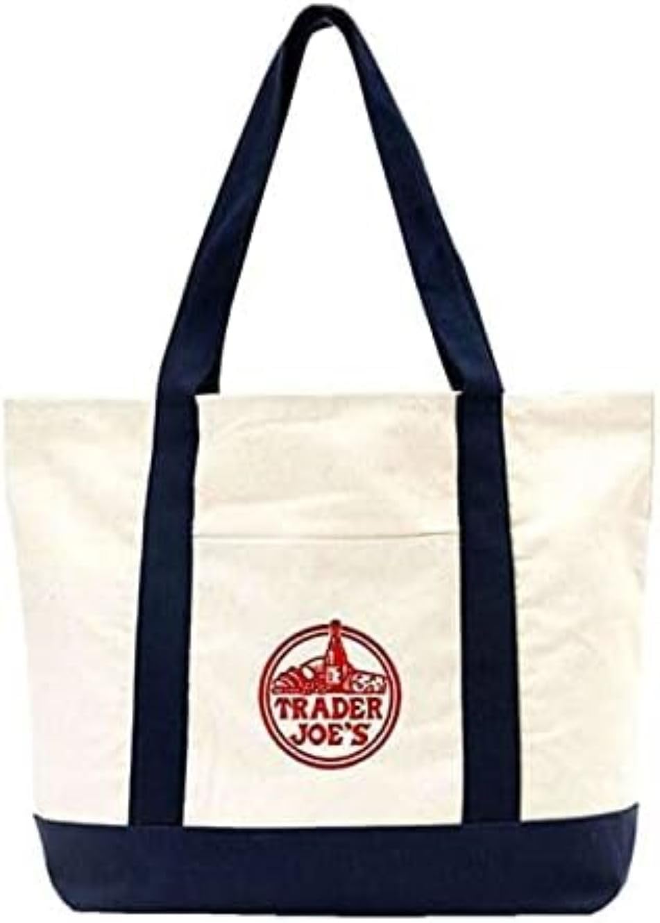 EXZMA Trader Joes Large Tote Shopping Bag Cotton Canvas - Product Imagery