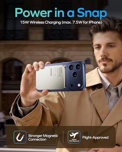 MOMAX Magnetic Wireless Power Bank 10000mAh, Ultra-Slim 0.5" - Product Imagery