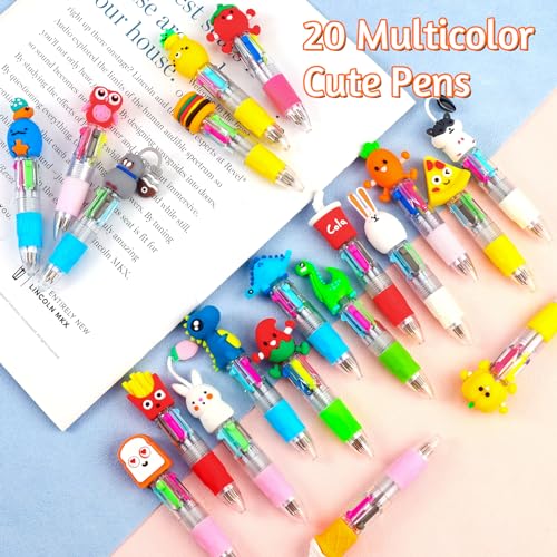 CZWZ 24Pcs Mini Multicolor Pens in One 4-in-1 Cute Pens Bulk for - Product Imagery
