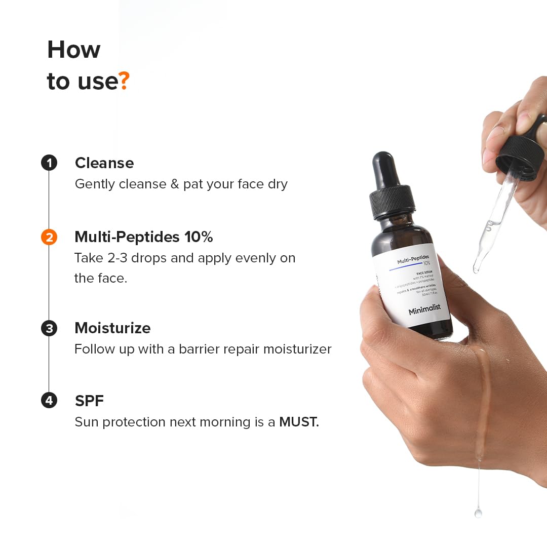 Minimalist Multi Peptide + Hyaluronic Acid Anti Aging Serum for Crow's Feet, - Minimalist Official Product View 9