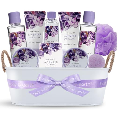 BODY EARTH Lavender Spa Gift Baskets for Women 11 pc Gifts - BODY & EARTH Official Imagery - 1