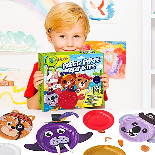 V-Opitos 12 Pack Paper Plate Arts and Crafts Kits for Kids - Product Imagery